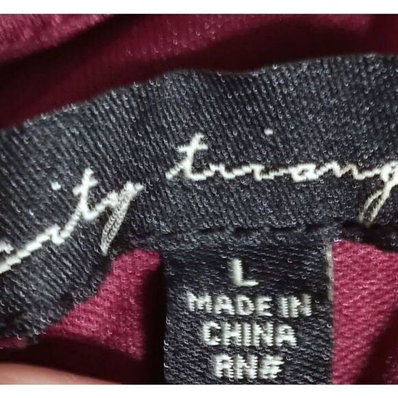 CITY TRIANGLES BURGUNDY CROCHET BOHO-INSPIRED SHIFT DRESS SZ.L EUC. - Picture 6 of 8